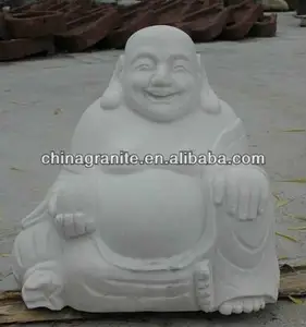 Открытый белый мраморный ребенка смеясь садовых статуй будды
