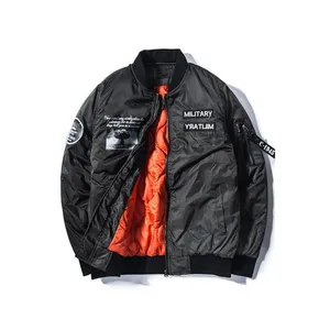 Casaco bomber personalizado masculino, atacado, 100% poliéster, ma-1, piloto, inverno, maleável, vôo bomber, atacado