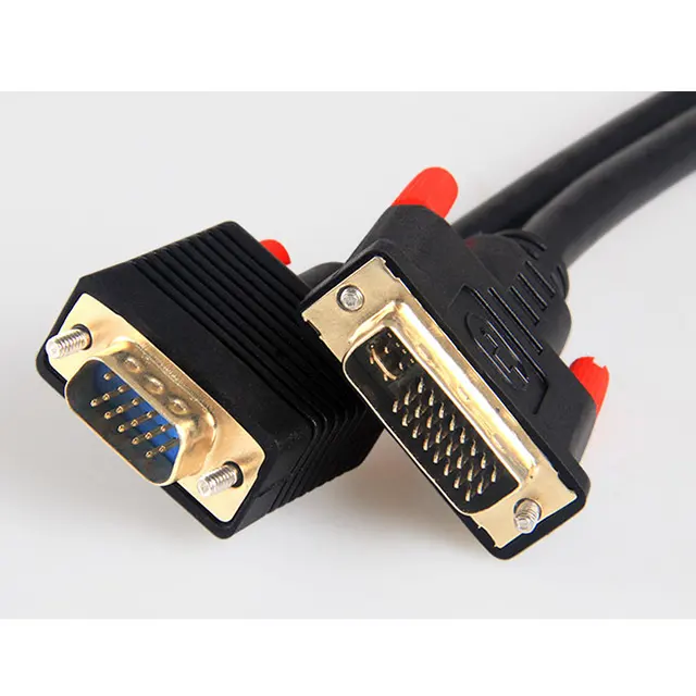 factory sample free custom logo DVI to VGA Cable Male to Male with Female Audio cable