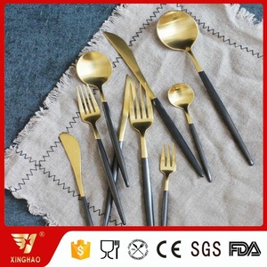 الحصري مقبض أسود ماتي الذهب الفولاذ المقاوم للصدأ المطبخ والسكاكين إناء - Product Image 6