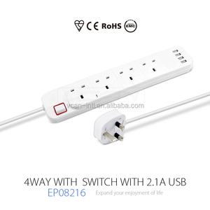 Surtidor de China Press Fit NANO <span class=keywords><strong>Regleta</strong></span> 4 <span class=keywords><strong>regleta</strong></span> de alimentación con puerto USB y protector contra sobretensiones - Product Image 1