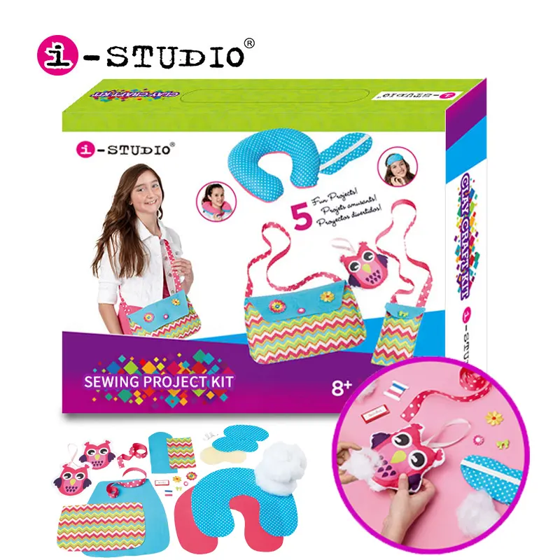 Istudio Little Kids เป็นของขวัญของคุณเองชุดอุปกรณ์เย็บผ้า DIY ของเล่นเย็บผ้าขนาดเล็กยอดนิยม