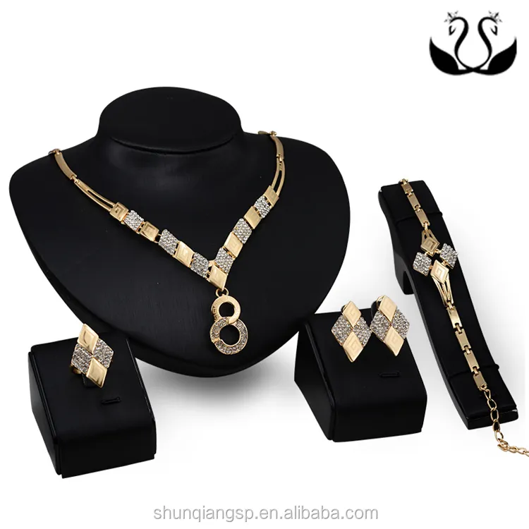 Bridal Gold Plated Diamond Jewellery Set Best Wholesale Jewelry Websites Online