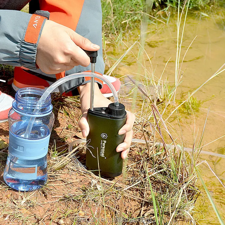 Filtro per depuratore d'acqua con pompa a mano in materiale di alluminio Diercon filtro per l'acqua personale per esterni (TW01)