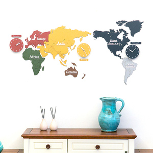 Reloj de Pared Decorativo de Madera MDF Grande y Silencioso Mandelda, Estilo Vintage, Mapa del Mundo, Reloj de Pared de 1.37 m, Reloj con Mapa del Mundo de <span class=keywords><strong>Google</strong></span>, Personalizable - Product Image 5