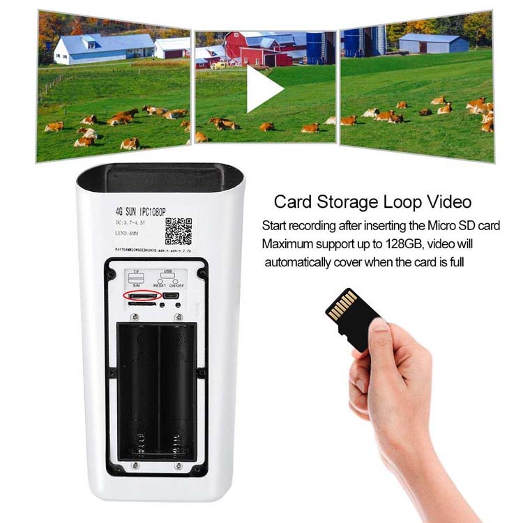 Battery 4g Sun Ipc1080p 4G Sim Card Optional 18650 Battery PIR - Main Image