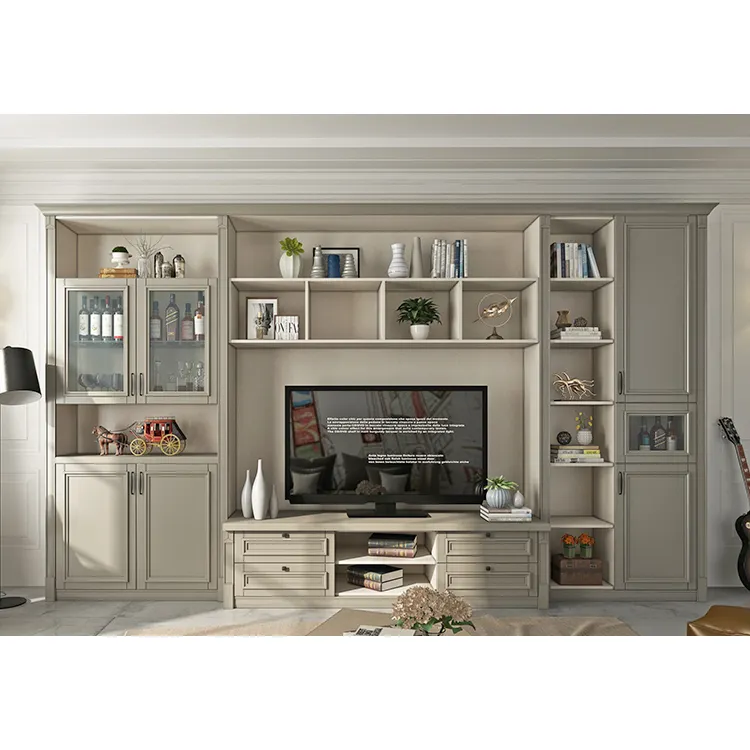 Kejia-Mesa de madera con soporte de pared para TV, consola de sala de estar, mueble para el hogar, unidad multimedia, armario de TV de lujo moderno