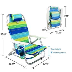 5 مواقف وضع مسطح الظهر الألومنيوم خفيفة الوزن كرسي الشاطئ التخييم كرسي قابل للطي - Product Image 5