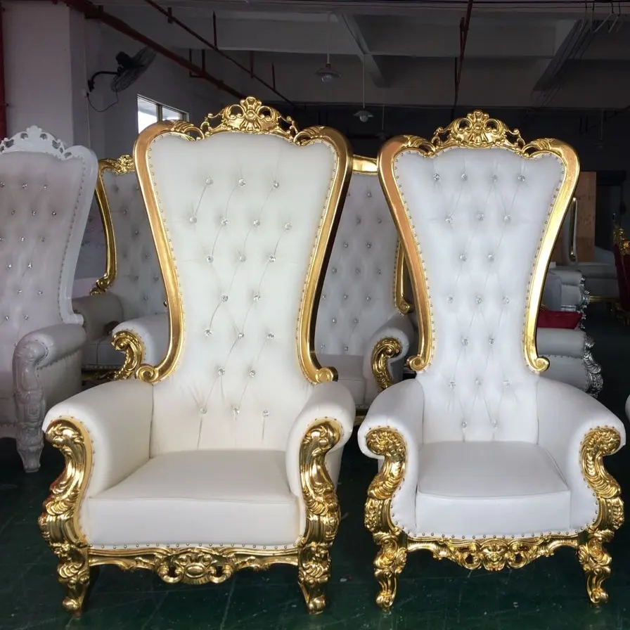 Penampilan Modern dan Kursi Hotel Khusus Penggunaan Royal High Back Throne Seat Mewah Kursi Raja Pernikahan