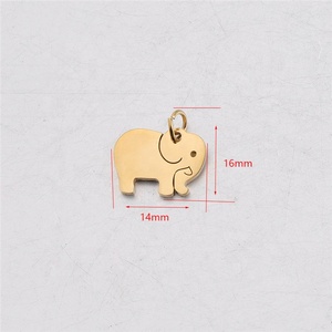 Custom made ชุบทองสแตนเลสสัตว์เล็กๆช้าง charms จี้สำหรับเครื่องประดับทำ - Product Image 4
