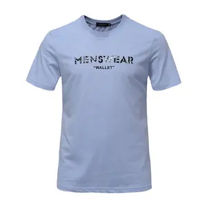 Camiseta de algodão 100% estampa personalizada, verão, de malha, masculina