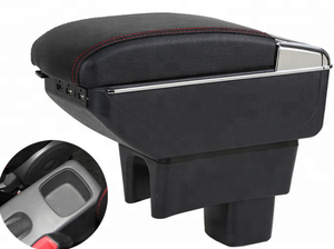Boîte d'<span class=keywords><strong>accoudoir</strong></span> en cuir DAIAO, console de rangement centrale Mk2, accessoire de rangement intérieur avec chargeur USB (Ligne Rouge) - Product Image 6