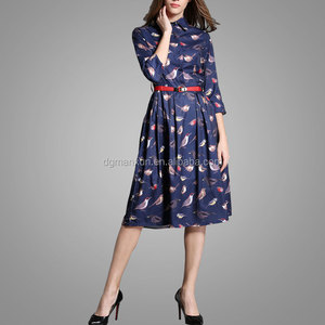 Moda otoño 2016 Primavera de Europa y América 3/4 manga prom del <span class=keywords><strong>vestido</strong></span> de bola y <span class=keywords><strong>vestido</strong></span> de cóctel con cinturón - Product Image 5