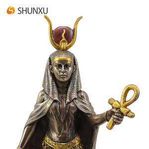 Estatua Artesanal de la Diosa Egipcia Hathor con Ankh, Patrona de la Maternidad, la Alegría, el Amor <span class=keywords><strong>y</strong></span> el Feminismo, Escultura Coleccionable - Product Image 5
