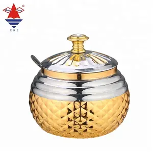 Hot sale arabic gold silver color customized Stainless Steel Condiment Seasoning Containers Set