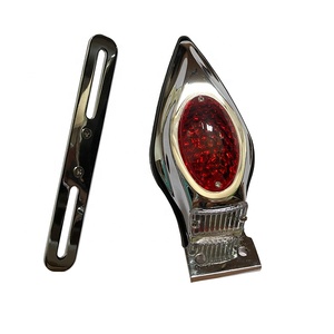 <span class=keywords><strong>Feu</strong></span> <span class=keywords><strong>arrière</strong></span> universel <span class=keywords><strong>Vintage</strong></span> en aluminium, Type goutte d'eau/larme 12V LED pour motos - Product Image 2