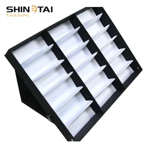 Ready To Ship Custom Print 3*6 Slots Storage Satin Trays For Sunglasses Fabric Designer Eyeglass Display Box Case Tray