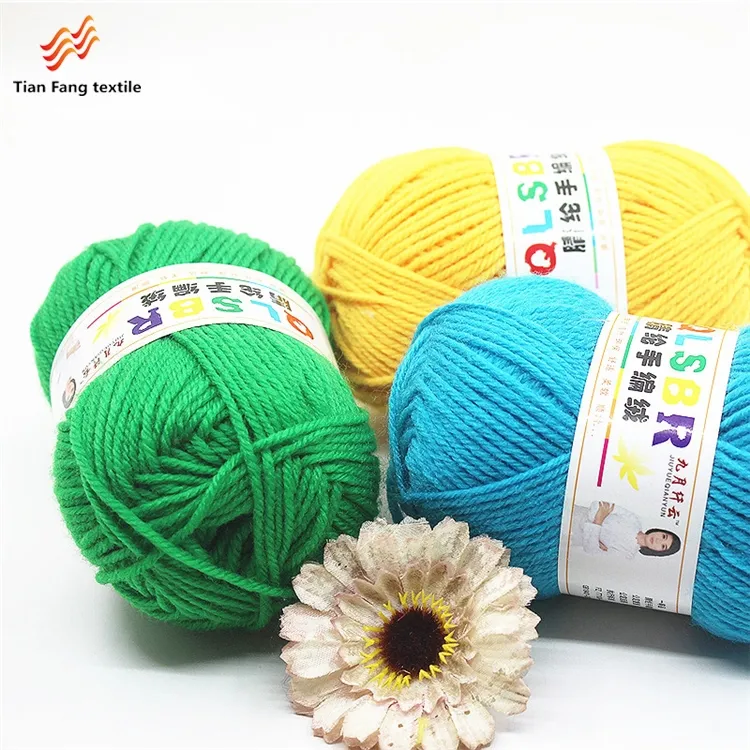 Fil à tricoter en acrylique, g, vente en gros, fil de laine acrylique, doux et au Crochet, pour tapis