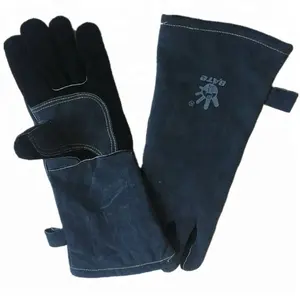 Heat Resistant Welding Gloves Leather BBQ Baking Grill Gloves Mitts for Tig Welder/Fireplace