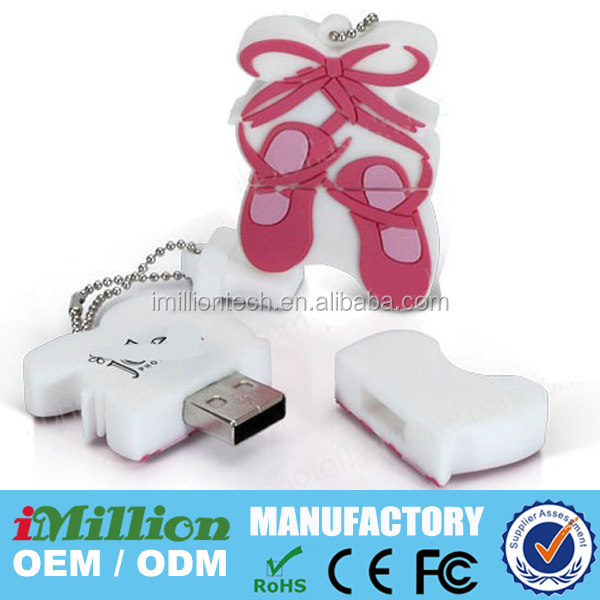 Custom Ballet Shoes Shape Usb Flash Pen Drive Stick Memory Disk
