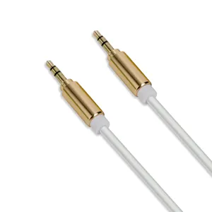 A mazon hotsale 1m colore bianco Jack da 3.5mm maschio A maschio cavo audio aux stereo