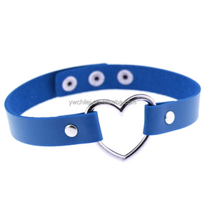 Punk <strong>Gothic</strong> Necklace Women Girl Faux Leather Heart Rivet Buckle Collar <strong>Choker</strong> - Product Image 5