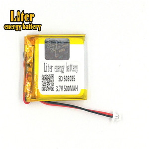 Plug 1.0-2 P 3.7 V 503035 500 mah rechargeable lithium battery for GPS tracker - Product Image 2