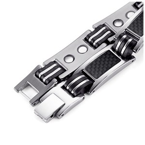 Bracelet magnétique Anti-allergique en Silicone et Fiber de carbone pour homme, élégant, nouveauté <span class=keywords><strong>2023</strong></span> - Product Image 3