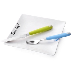 ชุดช้อนส้อมมีด,มีดด้ามพลาสติกพร้อมด้ามจับสำหรับใส่ช้อนส้อมสแตนเลส - Product Image 5