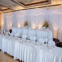 White Draping Church Wedding Ceremony Reception Backdrop