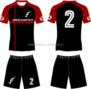 camisetas de futbol rojo blanco y negro