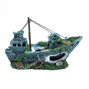 Aquarium Ornement Navire Coulé de Poissons De Bateau Épave Réservoir Voile Décor Grotte Naufrage - Product Image 3
