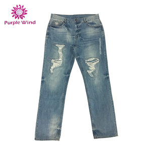 Barato al por mayor de alta calidad nuevo patrón Scratch jeans pantalones hombres - Product Image 5