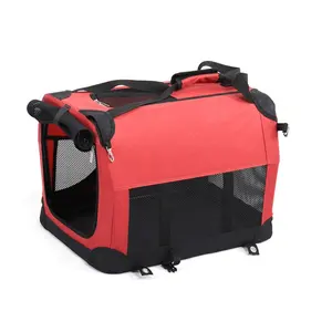 American Style Red Soft Water Resistant Fabric Pet Carrier For Travel