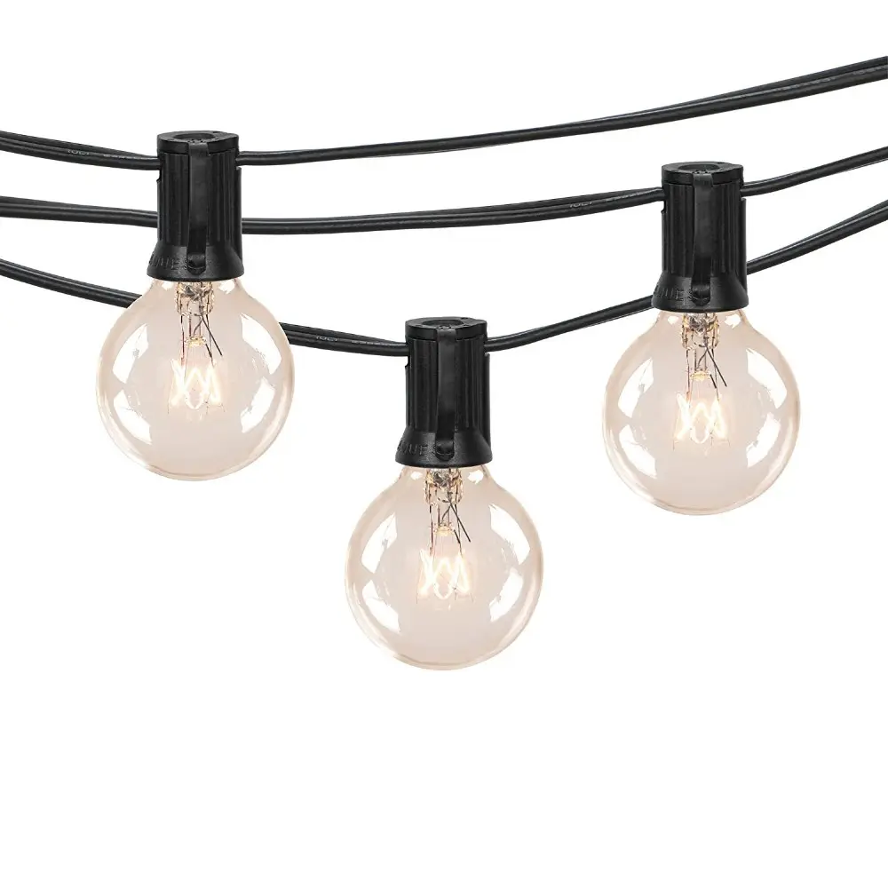 Hot selling G40 IP44 Patio Bistro String Lights Outdoor Light Chain with Bulbs LED Festoon Vintage Garden Lights