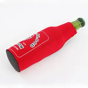 2023 Wholesales logo print Neoprene Water Can Tube Holder Zipper Beer Bottle Cooler