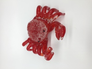 Antico vetro soffiato Murano granchio figurine elegante animale ornamento per decorazioni natalizie