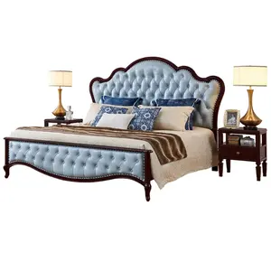 Set Furnitur Kamar Tidur Klasik Amerika Perabot Rumah Mewah Kayu Furnitur Royal Modern Set Kamar Tidur Emas Antik