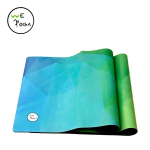 Roll up foldable printed colorful suede microfiber natural rubber beach yoga mat