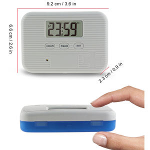 Kotak Penyimpanan Pil Elektronik J&R Clinic Gift Personal Take Medicine Reminder dengan <span class=keywords><strong>Timer</strong></span> Dapur dan Alarm Getar - Product Image 3