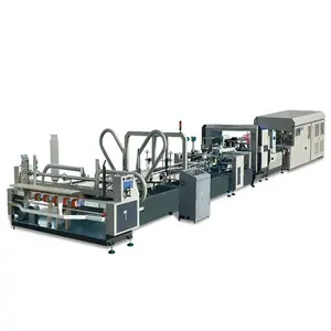 Automatic Cardboard folding gluing machines Four Six Corner flexo paperboard carton box folder gluer machine