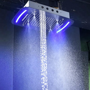Ensemble de <span class=keywords><strong>douche</strong></span> pluie encastré thermostatique à haut débit multifonction avec robinets de <span class=keywords><strong>douche</strong></span> LED, jet de brume, cascade et massage <span class=keywords><strong>pour</strong></span> salle de bain - Product Image 5