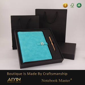 יוקרה אישית עסקי עור מחברת ועט סט מתנת סט משרד עם לוגו של חברה - Product Image 2