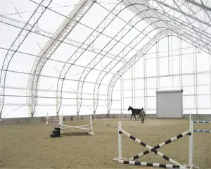 Light Weight Steel Frame PVC/PVDF Architecture Membrane Structure For Commercial Riding Arena