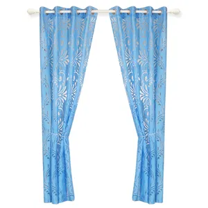 블루 시어서커 로맨틱 스타일 튤 시어 번아웃 커튼 원단 (거실용) - Product Image 1