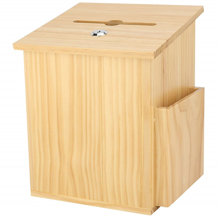 Acrylic Donation Box With Lock - 11x8.25x8.25" Suggestion Box For Office & Church