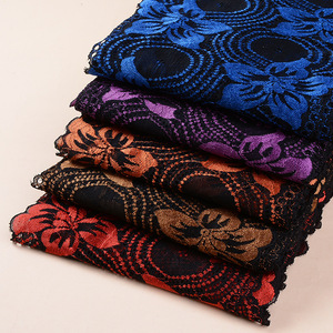 Diskon besar desain baru bunga bordir elastis kain renda poliester Tulle renda <span class=keywords><strong>Trim</strong></span> untuk gaun wanita