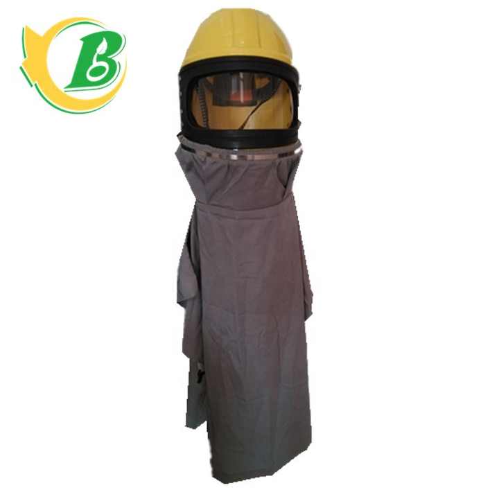 sandblasting helmet with large view curve window protection helmets for sandblaster machine