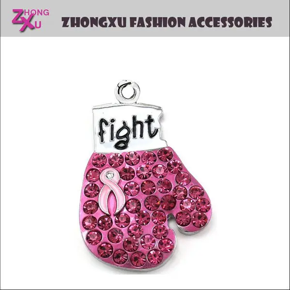 new custom pink ribbon charm for breast cancer