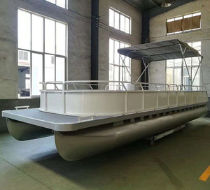 Bateau à ponton en aluminium soudé de haute qualité de 10 m avec toit rigide - Product Image 1